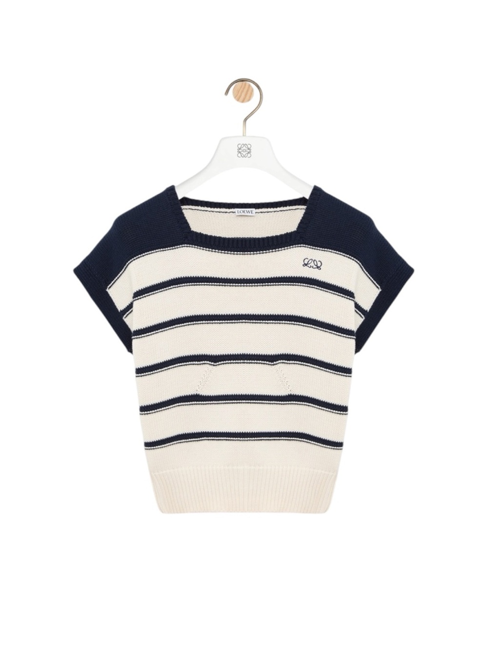 Sleeveless sweater in cotton and wool